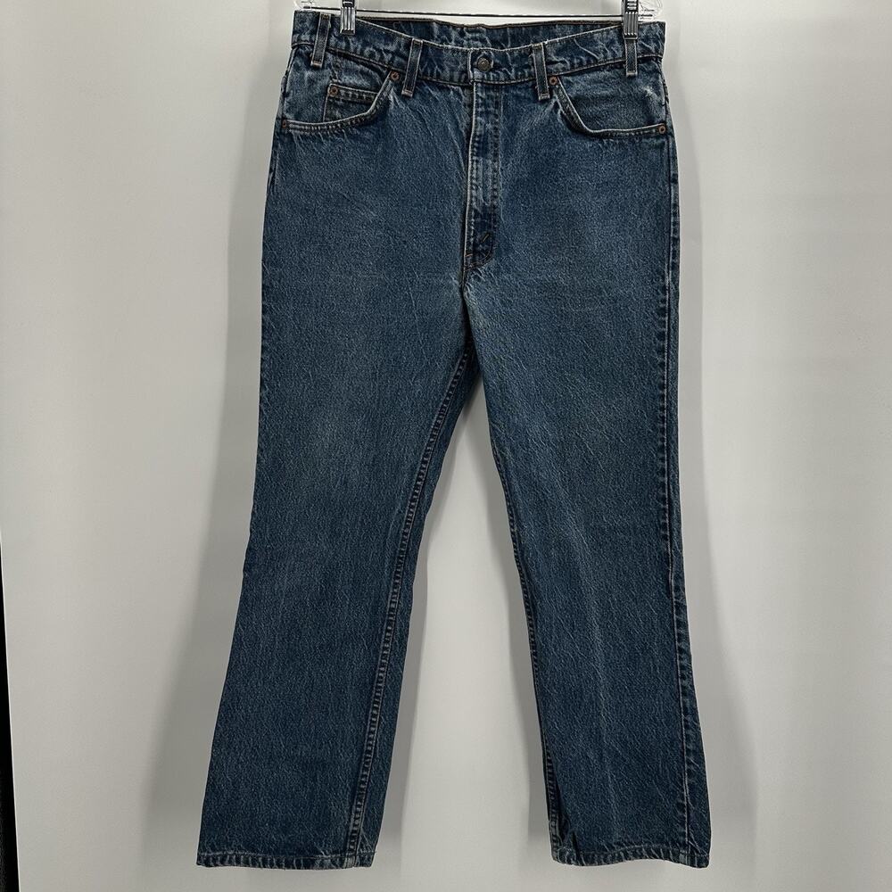 Vintage 70s Levis 517 Denim Jeans 36X30 Orange Tab Boot Cut